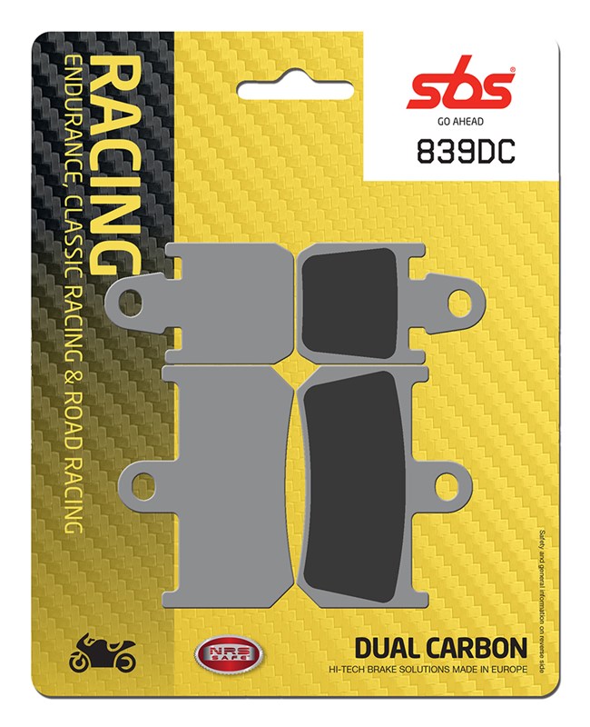 SBS brake pads KH442/4 racing dual carbon YAMAHA yzf r1 07-14 colour black (839DC)